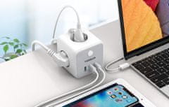 Tessan 301C stolna produžna utičnica, 3x utičnica, 2x USB-A, 1x USB-C (TS-301-C)