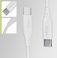 Allity ALLITY AUC-02 podatkovni kabel USB-C na USB-C, 60W, 1m, silikonski, bijeli