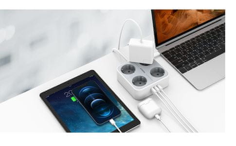 Tessan TS-302-C stolni produžni kabel s 4 utičnice i USB priključcima