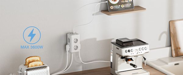 Tessan TS-306-C stolni produžni kabel sa 6 utičnica i USB-om