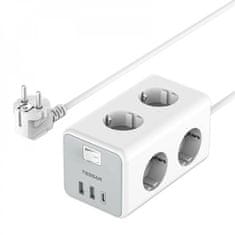 306C stolna produžna utičnica, 6x utičnica, 2x USB-A, 1x USB-C, 2 m (TS-306-C)
