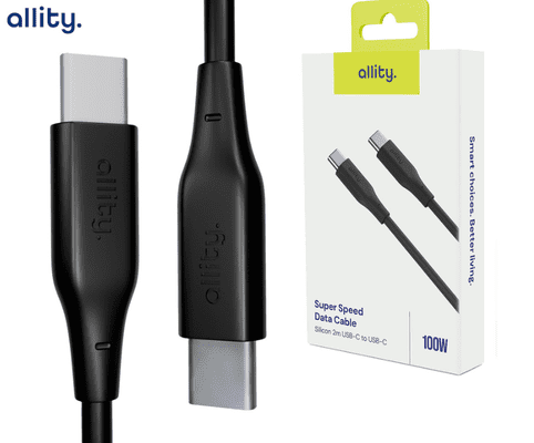 ALLITY AUC-02 crni silikonski USB-C kabel 2m