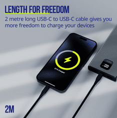 Allity AUC-02 kabel, USB-C na USB-C, 100 W, 200 cm, silikonski, crni