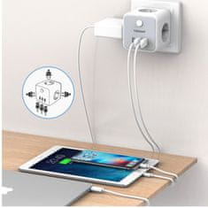 Tessan 301DE-C produžni kabel, 3x utičnica, 2x USB-A, 1x USB-C (TS-301-DE-C)