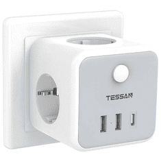 Tessan 301DE-C produžni kabel, 3x utičnica, 2x USB-A, 1x USB-C (TS-301-DE-C)