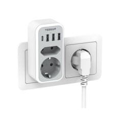 328 produžni kabel, 2x utičnica, 3x USB-A, 1x USB-C (TS-328)