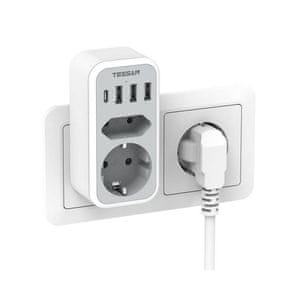 Tessan TS-328 kompaktni razdjelnik utičnica s USB-om