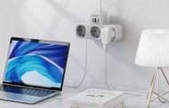 Tessan 323X-C stolna produžna utičnica, 3x utičnica, 2x USB-A, 1x USB-C, kabel od 15 cm (TS-323X-C)