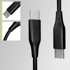 Allity AUC-02 kabel, USB-C na USB-C, 60W, 2m, silikonski, crni