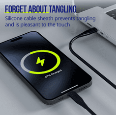 Allity AUC-02 kabel, USB-C na USB-C, 60W, 2m, silikonski, crni