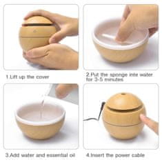 Netscroll LED ovlaživač zraka i aroma difuzor eteričnih ulja s ambijentalnim svjetlom za opuštajuću atmosferu, Diffuser.