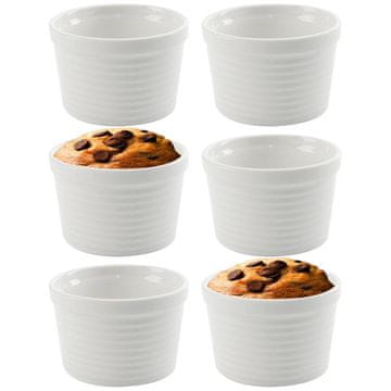 Orion Miseckice kokilke za pečenje, vatrootporne porculanske bijele, 250 ml, set od 6 komada