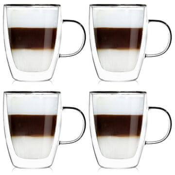 Orion Čaša za kavu latte s dvostrukom stijenkom, termo, DOUBLE 300 ml, 4 kom.