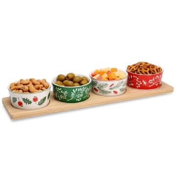 Excellent Houseware Porculanske zdjelice za grickalice na pladnju, 5 komada.