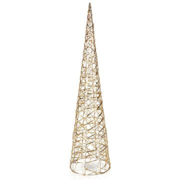 Božićno drvce, svjetleće, stožac, zlatno, 40 LED dioda, 80 cm