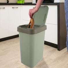 Artemis Plastična kanta za otpad za kuhinju, kupaonicu, ured, 25L, zelena