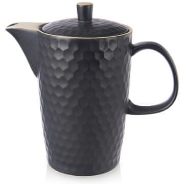 Orion Keramička posuda za kavu i čaj, crna, TEA TIME, 1,3 l