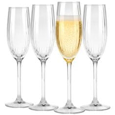 Excellent Houseware Čaše za šampanjac staklene 210 ml, 4 komada