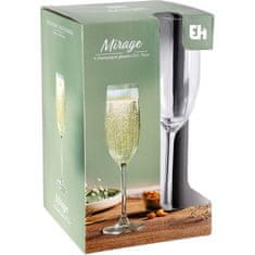 Excellent Houseware Čaše za šampanjac staklene 210 ml, 4 komada