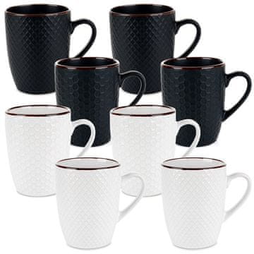 Vilde Keramičke šalice bijele crne 400 ml 8 komada