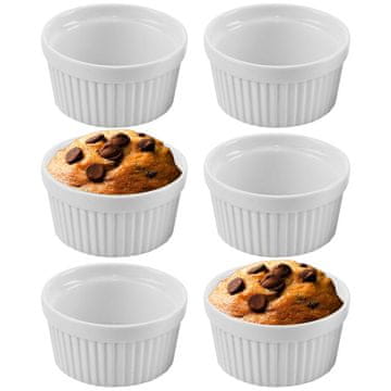 Orion Misečki za pečenje porculanske bijele 9 cm, 150 ml, 6 komada