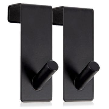Orion Crna metalna vješalica za vrata RADKA 3x5x8 cm 2 kom.