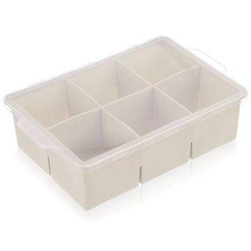 Orion Kalup za kocke leda sa silikonskim poklopcem bež xxl 18,5x12x5 cm