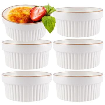 Excellent Houseware Bijele porculanske zdjelice za pečenje, 6 kom., 275 ml