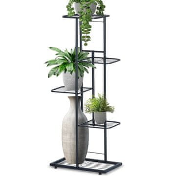 Vilde Crni metalni stalak za cvijeće, 5-slojni, 96 cm