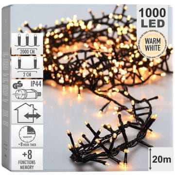 Artemis Božićne lampice za unutarnju i vanjsku upotrebu, toplo bijela 1000 LED 20m