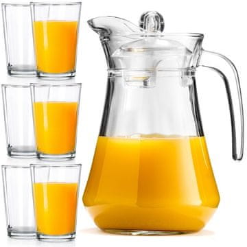 Vilde Stakleni vrč s poklopcem 1,4 l + 6 čaša 200 ml