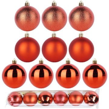 HOMESTYLING Bombke za bor netlucive crvene 7 cm 6 komada