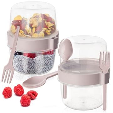 Orion Kontejner za jogurt s žličicom, lunchbox, 370 ml, 2 kom.