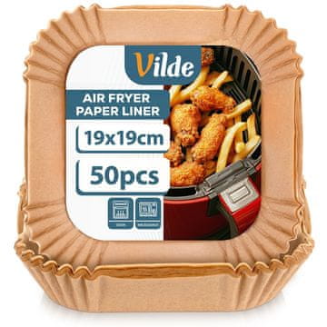 Vilde Kvadratni uložak od nemasnog papira za fritezu na vrući zrak 19x19 cm 50 kom.