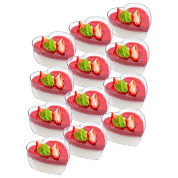 Orion Čašica za desert mini, posuda srce, set od 12 komada 120 ml