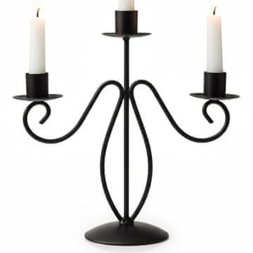 HOMESTYLING Svijećnjak crni s 3 kraka