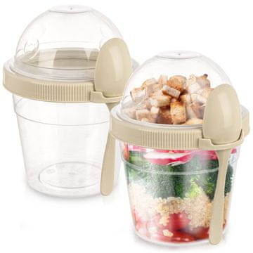 Orion Posuda za jogurt, čaša sa žlicom, kutija za užinu 400 ml, 2 kom.