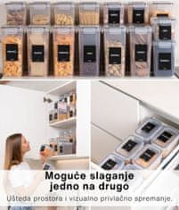 Deco Haus Posude za pohranu Deco haus – višekratne kuhinjske posude za pohranu hrane s hermetičkim poklopcima – prikladne za mikrovalnu pećnicu, perilicu posuđa i zamrzivač – komplet od 24 posude – crna boja