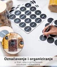 Deco Haus Komplet od 4 čaše za višekratnu upotrebu s bambusovim poklopcem Deco Haus – hermetičke, prikladne za perilicu posuđa i mikrovalnu pećnicu – za kekse, tjesteninu, suhe namirnice, pahuljice, kavu