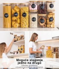 Deco Haus Komplet od 4 čaše za višekratnu upotrebu s bambusovim poklopcem Deco Haus – hermetičke, prikladne za perilicu posuđa i mikrovalnu pećnicu – za kekse, tjesteninu, suhe namirnice, pahuljice, kavu