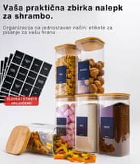 Deco Haus Deco Haus - Komplet od 6 staklenih posuda za pohranu za višekratnu upotrebu s poklopcem od bambusa – Hermetički zatvorene, prikladne za perilicu posuđa ili mikrovalnu pećnicu