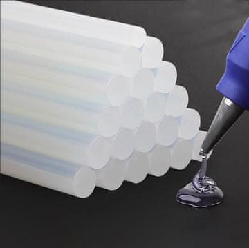 Nikcorp Patrone za vruće ljepilo 7 mm, 30 komada, prozirne, štapići za pištolj duljine 14 cm, za DIY projekte i popravke, SGS certifikat kvalitete