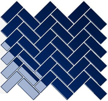 Nikcorp 3D naljepnice za pločice riblja kost, kraljevsko plave, samoljepljive, 30.5x30.5 cm, set 24 komada, vodootporne, 2.23 m2