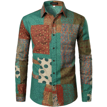 Nikcorp Muška lanena košulja na kockice karirana, zelena i crvena, Slim Fit, elegantna prozračna košulja dugih rukava, veličina XXL