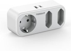Tessan 324C produžni kabel, 1x Schuko + 2x Euro utičnice, 1x USB-A, 1x USB-C (TS-324-C)
