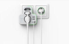 Tessan 327 razdjelnik, 1x Schuko + 2x Euro utičnice, 3x USB-A (TS-327)