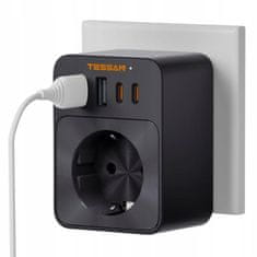 Tessan FW01DE00 razdjelnik, 1x utičnica, 2x USB-A, 2x USB-C, 30 W (TS-FW01DE00)