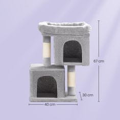 Songmics Penjalica za mačke 40x30x65 cm siva