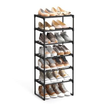Songmics Stalak za cipele 6 razina 45x30x106 cm crna