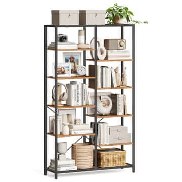 Songmics Polica za knjige 100x30x170 cm crna